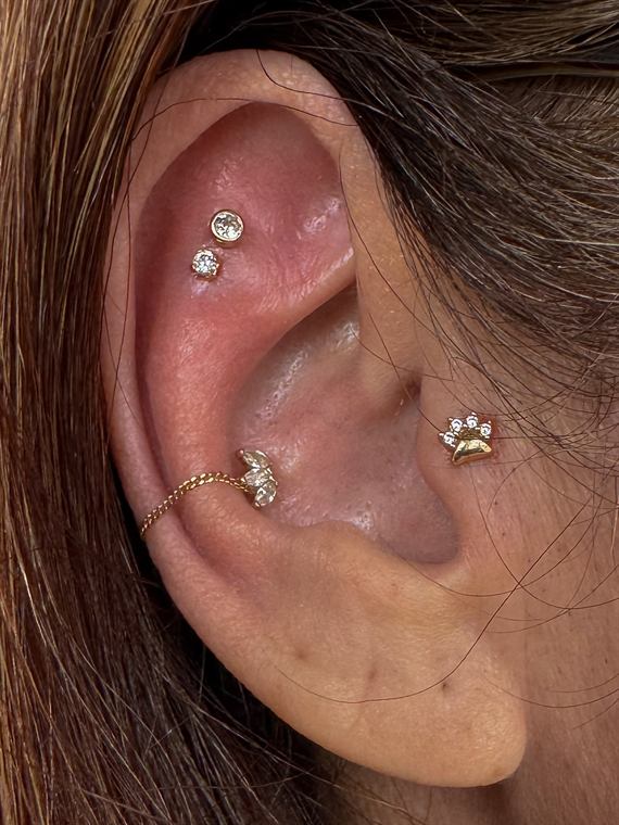 Helix e lóbulos com cristais