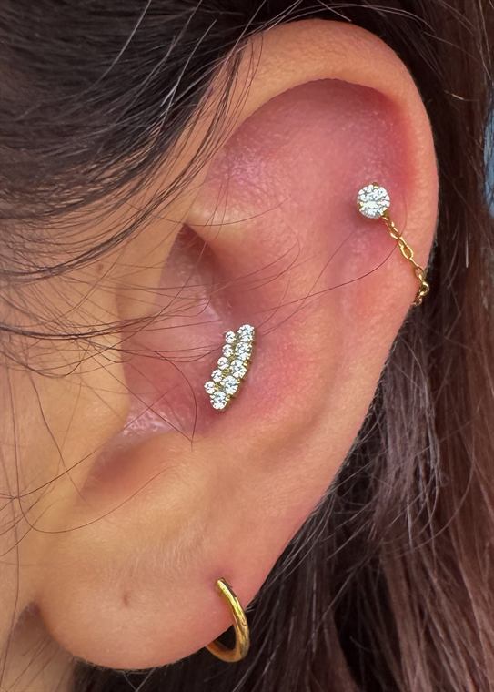 Helix em linha de cristais