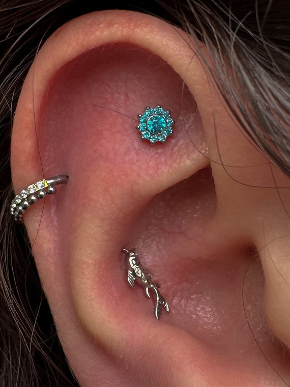 Conch com joia turquesa